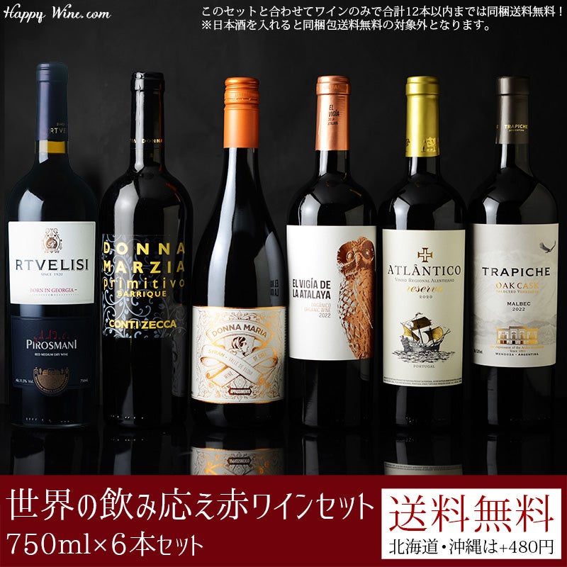 世界の飲み応え赤ワインセット 750ml×6本セット